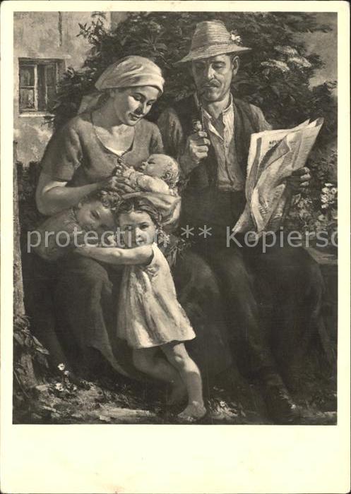 Verlag HDK Nr. 501 Rich. Heymann Friedliche Stunde Zeitung Pfeife Baby