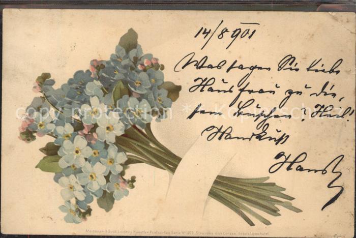 Blumen Vergissmeinnicht Litho