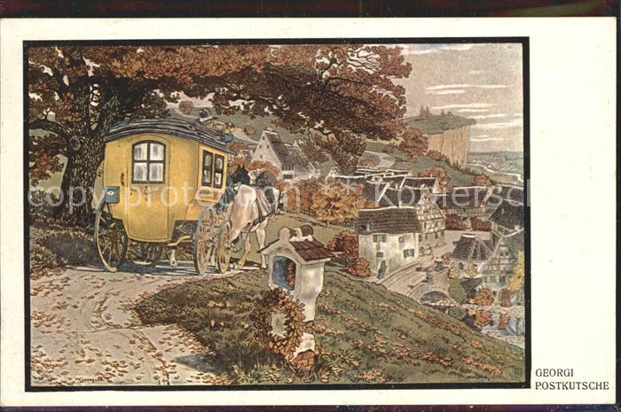 Postkutsche Künstlerkarte Georgi