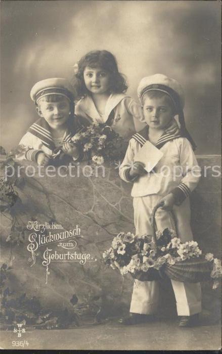 Geburtstag Kinder Blumen Matrosenanzug Foto-WS-SB-Nr. 936/4