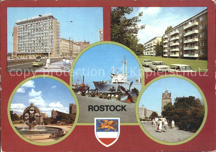 ROSTOCK  CITY Lange Strasse Suedstadt Pawlowstr Wasserspiel Traditionsschiff Typ