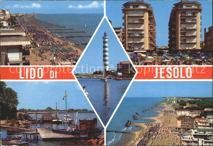 Jesolo Strandpartien Hotels Hafenpartie Leuchtturm