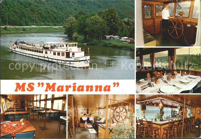 WUPPERTAL NRW MS Marianna Club Charter Steuermann Gaststube Bar Gedeckte Tafel