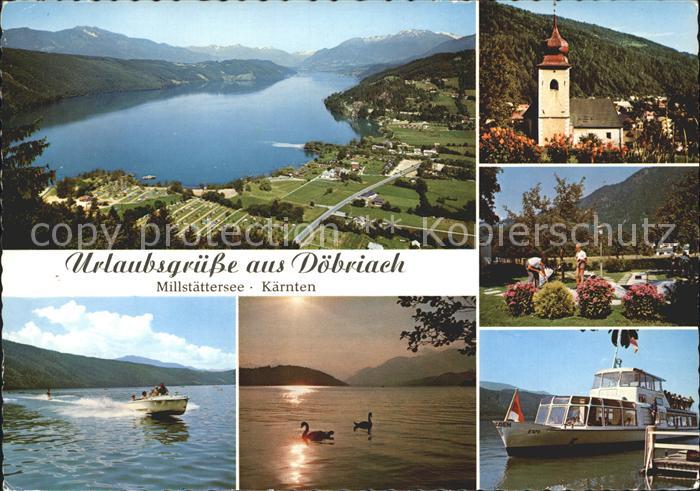 Doebriach Millstaettersee Kirche Park Fahrgastschiff
