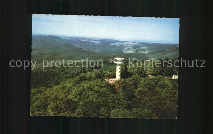 Melibokus Turm an der Bergstrasse Fliegeraufnahme