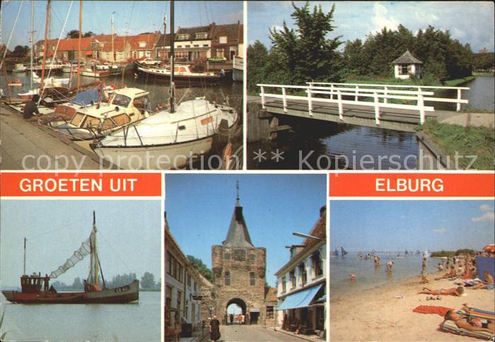 Elburg Hafen Bruecke Fischkutter Stadttor Strandpartie