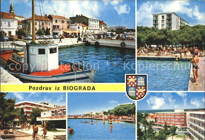 Biograd Hafenpartie Schwimmbad Ortsmotive Strand
