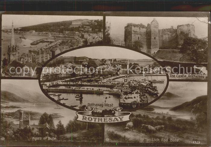 Rothesay Scotland Chapel Hill The Castle Kyles of Bute Rothesay West Loch Fad Bu