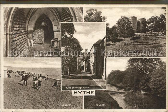 Hythe Kent Skulls in Crypt Church Sailwood Castle The Beach The Canal