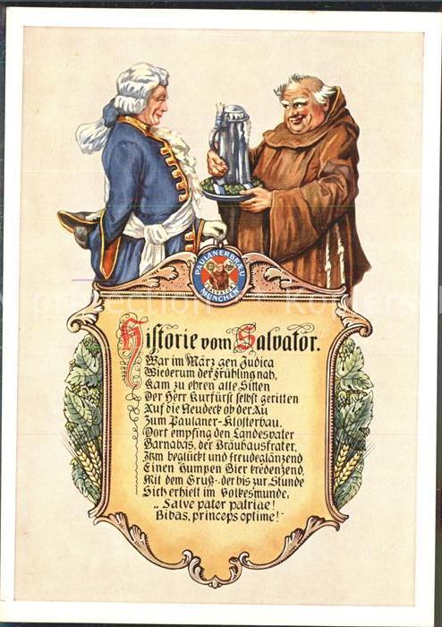 Muenchen Bayern Salvator Thomas Braeu Abt mit Masskrug