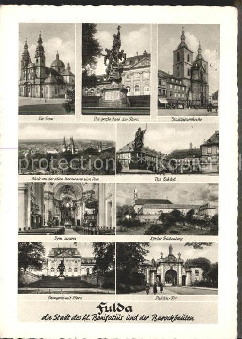 FULDA Hessen Dom Vase der Flora Statpfarrkirche Sternwarteblick Schloss Dominner