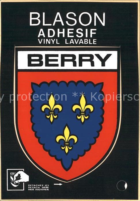 Berry Region Blason Adhesif Wappen Abziehkarte