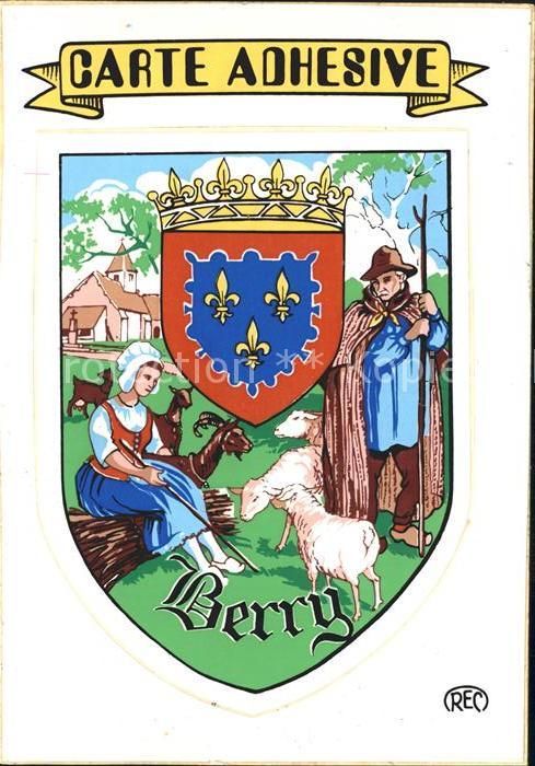 Berry Region Carte Adhesive Wappen Abziehkarte