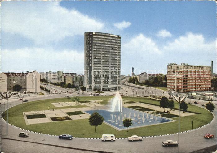 BERLIN  CITY Ernst Reuter Platz Wasserspiele Hochhaus