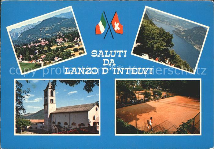 Lanzo d Intelvi Panorama Kirche Tennis