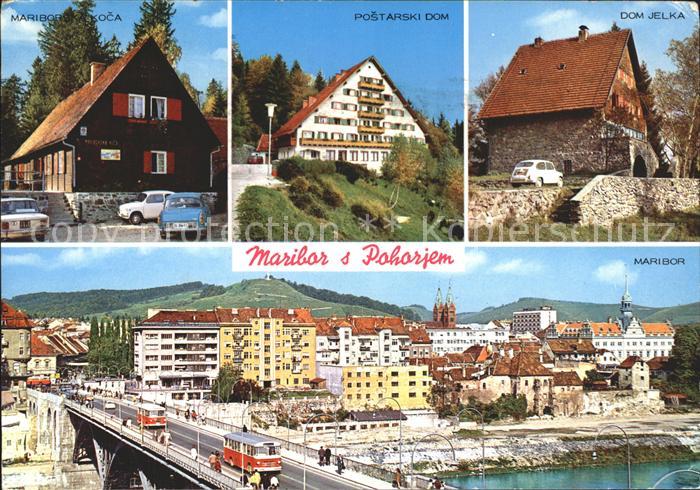 Maribor Marburg Drau Blick auf die Stadt Mariborska Koca Postarski Dom Jelka