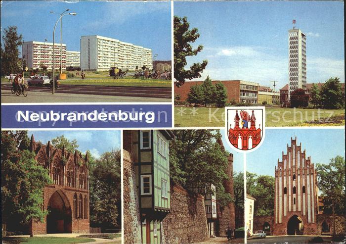 Neubrandenburg Neubauten Leninstrasse Karl Marx Platz Treptower Tor Stadtmauer W