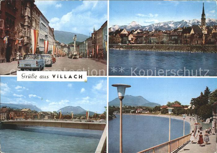 Villach Kaernten Hauptplatz Altstadt Karawanken Stadtbruecke Drauquai