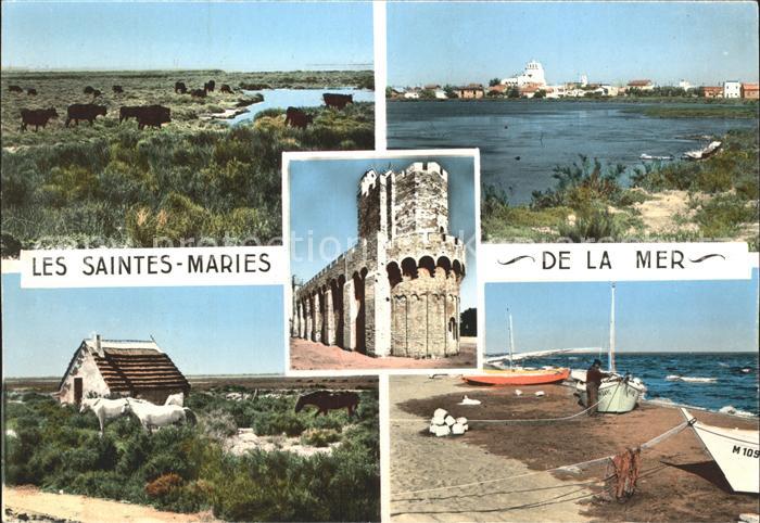 Saintes-Maries-de-la-Mer Farmland Strand Fischerboot Notre Dame de la Mer