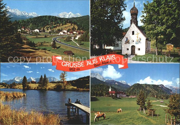 Klais Panorama gegen Wettersteingebirge Kapelle Geroldsee Karwendelgebirge Schlo