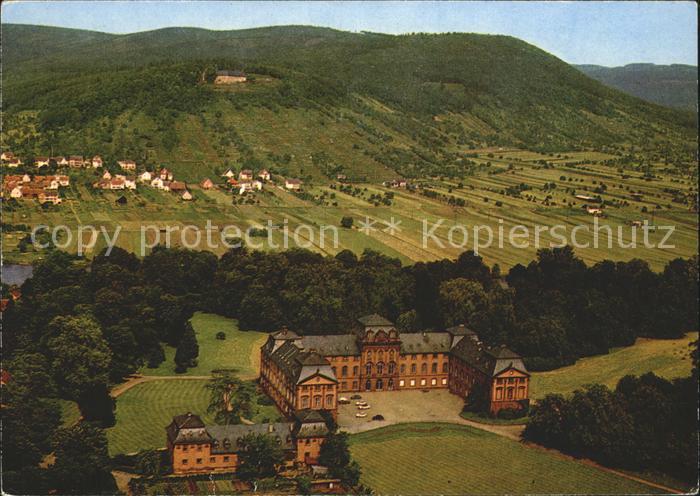 Kleinheubach Haus St Burkhard mit Fuerstl Loewensteinschem Schloss Fliegeraufnah