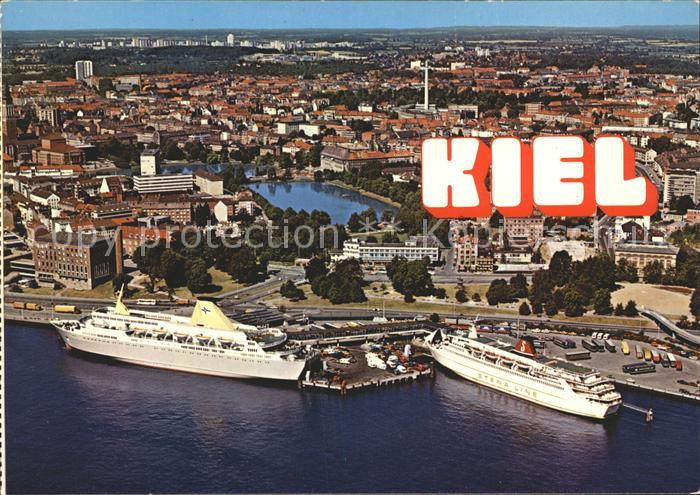 KIEL  CITY Oslo Kai Faehre Passagierschiff Innenstadt Fliegeraufnahme