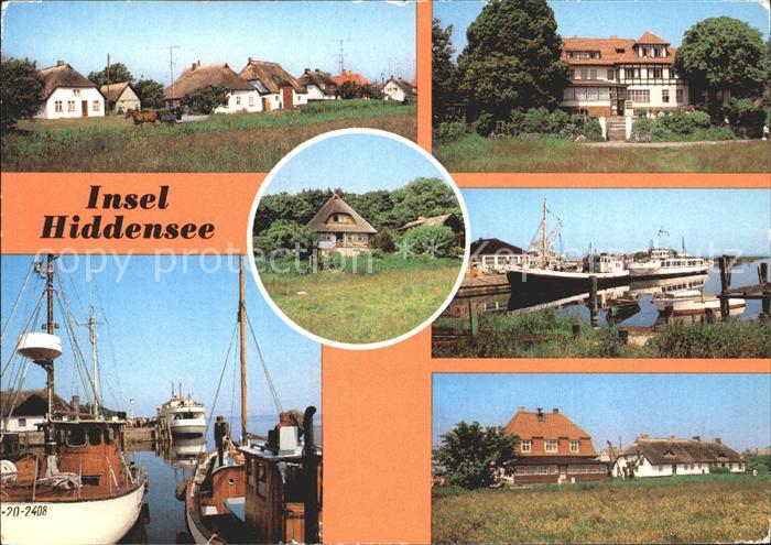 Insel Hiddensee Vitte Kloster Fischerhaeuser Hafen HO Gaststaette