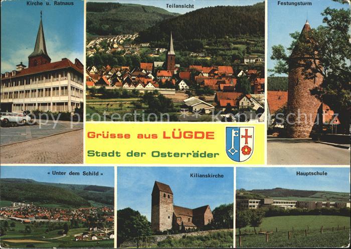 Luegde Stadt der Osterraeder Festungsturm Schule Kirche Unter dem Schild