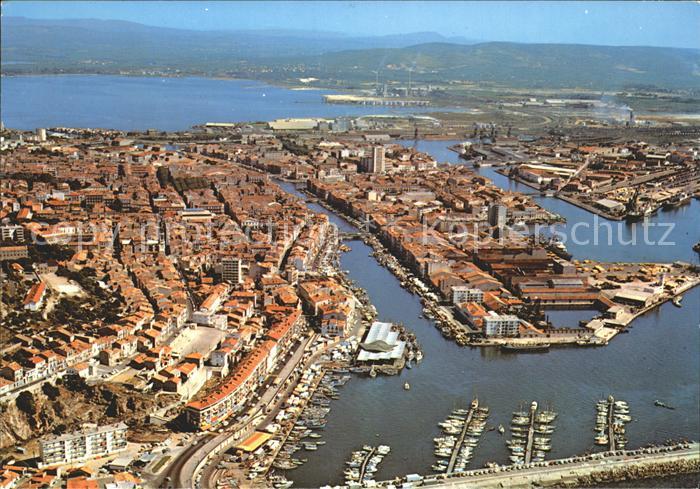 Sete Herault Vue aerienne sur la Veille et ses Canaux