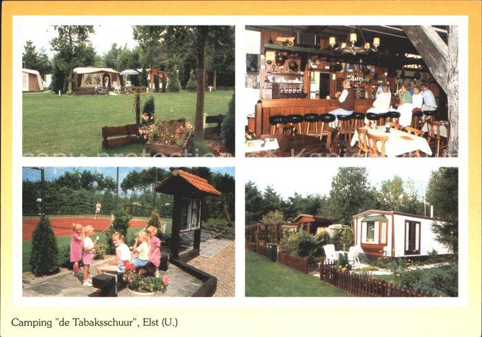 Elst Gelderland Camping de Tabakschuur Bar Tennisplatz Bungalows