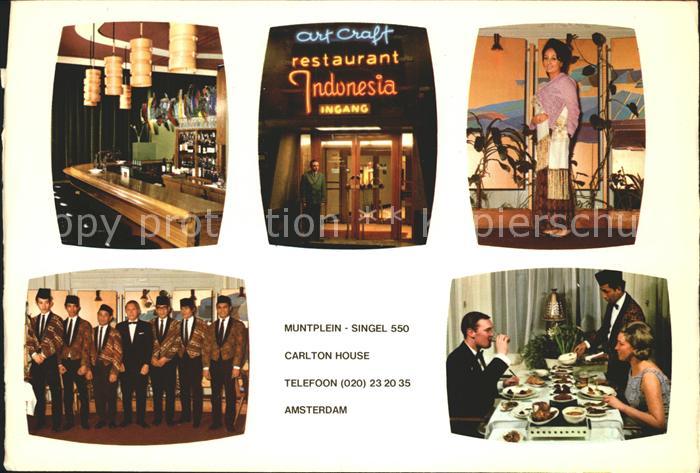 Amsterdam Niederlande Art Craft Restaurant Indonesia Muntplein Singel