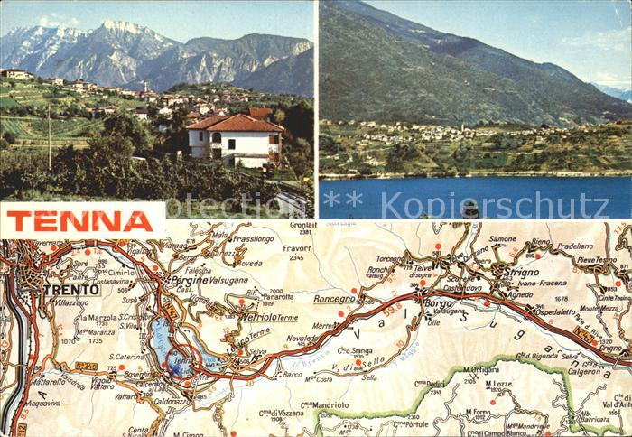 Tenna Trento Vista generale Carta Automobilistica