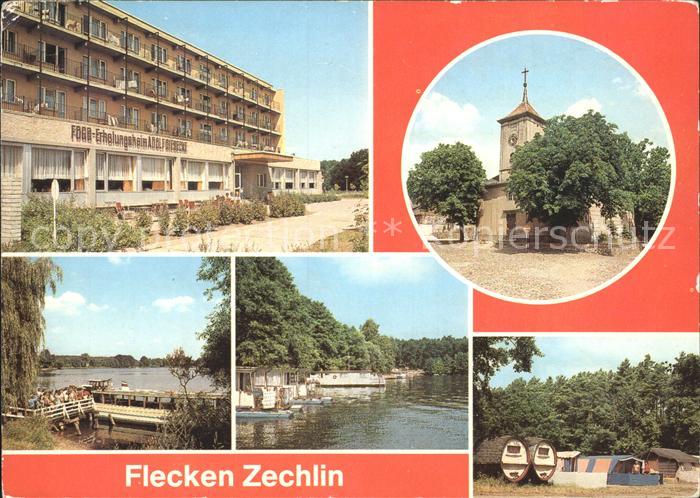 Flecken Zechlin FDGB Erholungsheim Kirche Schwarzer See Wohnboote Campingplatz