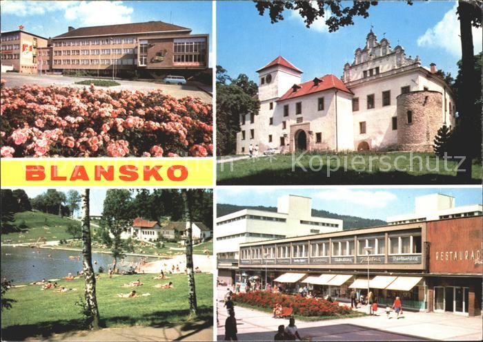 Blansko Budova ONV Zamek Koupaliste Palava Restaurace Palava
