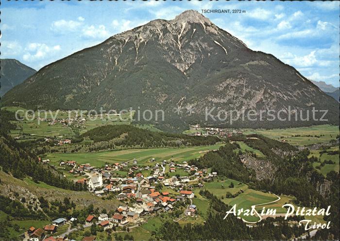 Arzl Pitztal mit Tschirgant Fliegeraufnahme