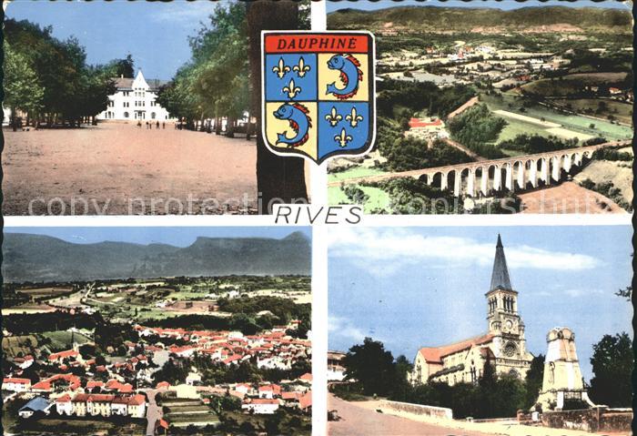 Rives Isere Teilansichten Kirche Denkmal Viadukt Wappen