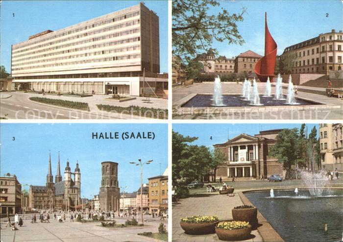 Halle Saale Interhotel Stadt Halle Hansering Fahnenmonument Markt Theater des Fr