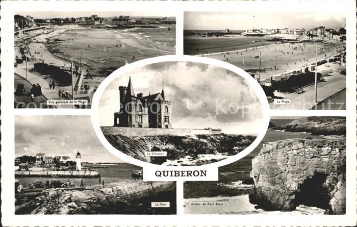 Quiberon Morbihan Vue generale Plage Chateau Arche du Port Blanc