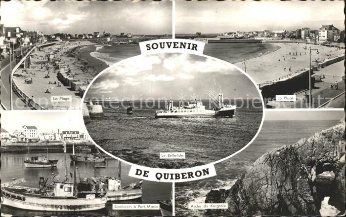 Quiberon Morbihan Plage Bateau Le Belle Isle Arche de Kergroix Sardiniers