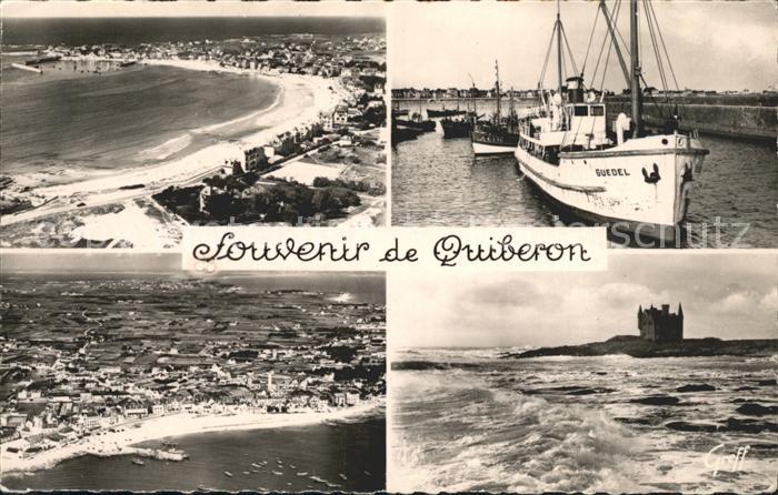 Quiberon Morbihan Plage vue aerienne Bateau Chateau
