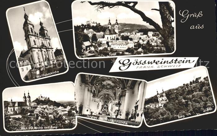 Goessweinstein Wallfahrtskirche Inneres Total Kirche und Burg