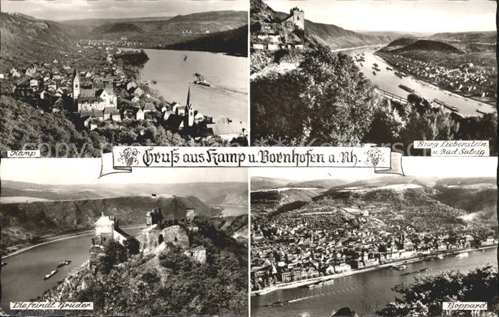 Kamp-Bornhofen Ortsansicht Burg Liebenstein und Bad Salzig Die feindlichen Brued