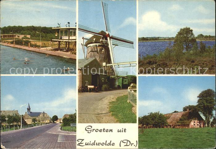 Zuidwolde Schwimmbad Strassenpartie Muehle See Bauernhaus