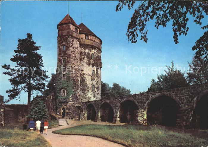 Stolpen 3 Burghof Johannisturm mit Wehrgang