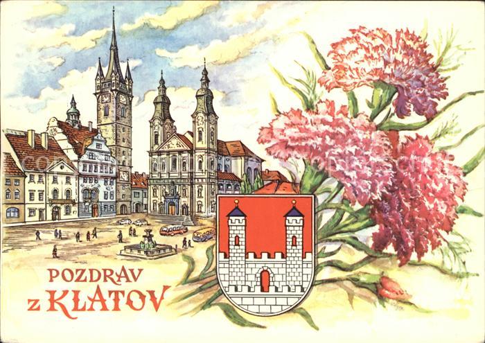 Klatovy Markt Kirche Wappen Illustration