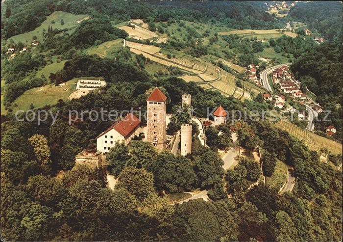 Heppenheim Bergstrasse Starkenburg mit Kirschhausener Talblick Fliegeraufnahme