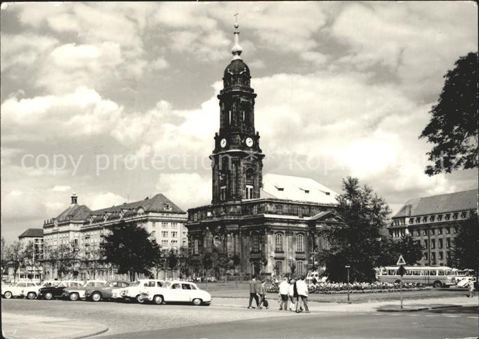 DRESDEN Elbe Am Altmarkt mit Kreuzkirche