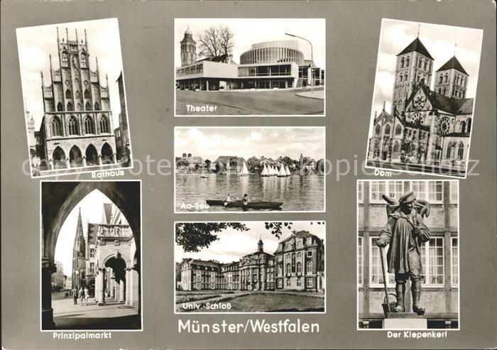 Muenster Westfalen Rathaus Theater Dom Kiepenkerl Statue See Rudern Schloss Prin