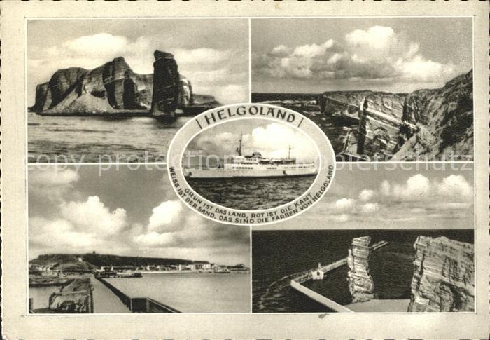 HELGOLAND Insel Schleswig-Holstein Felsen Kueste Dampfer Mole Lange Anna