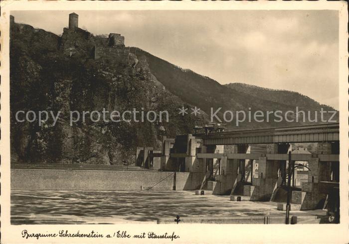 Schreckenstein Burg Strekov Burgruine Staustufe Elbe